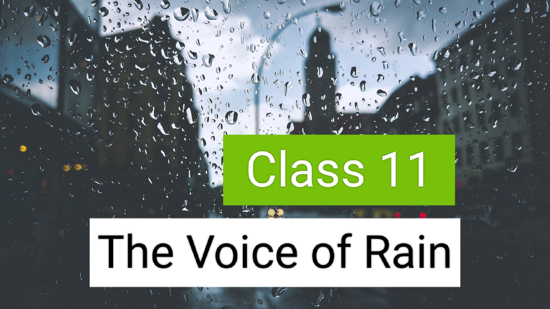 The voice of the rain