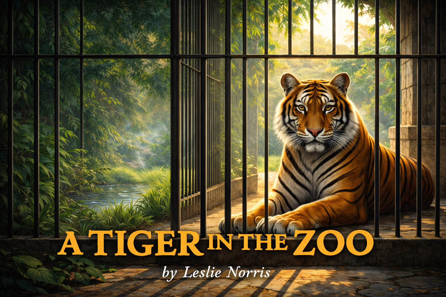 A Tiger inside a Cage - A Tiger in the Zoo